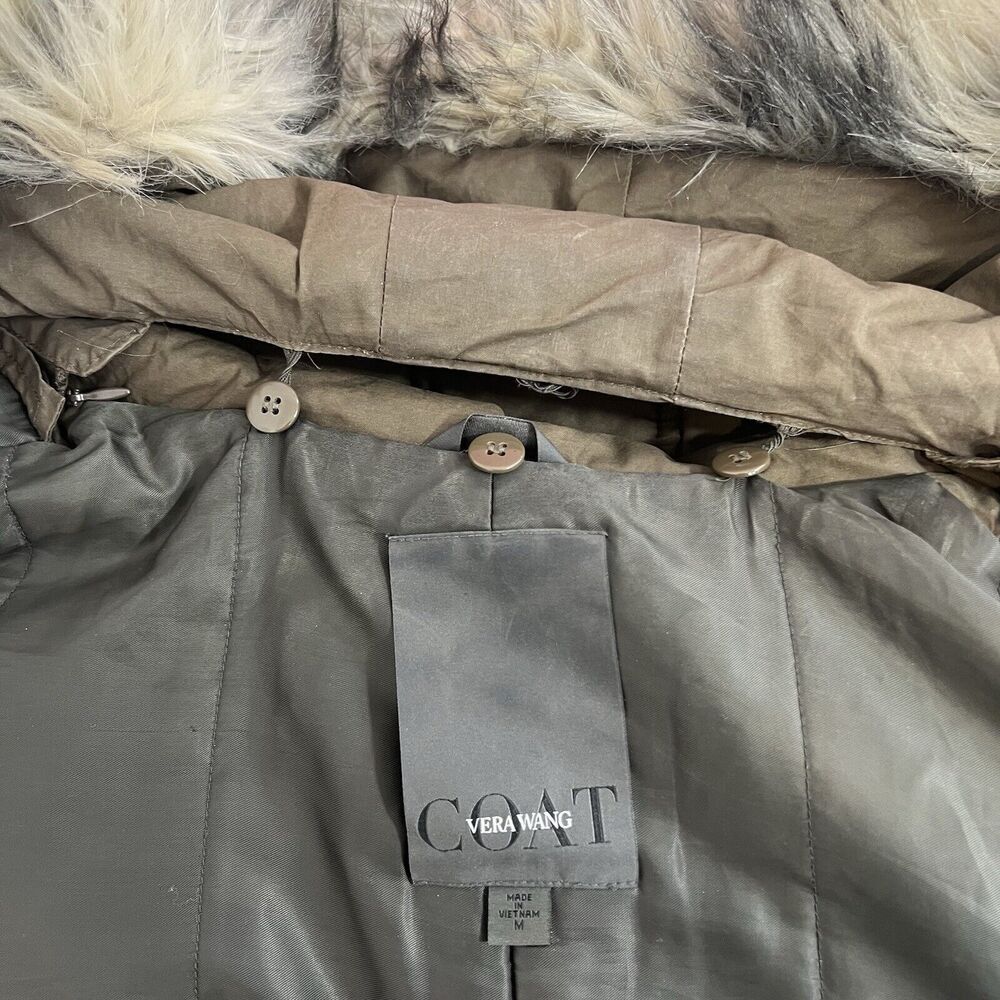Vera Wang Womens Size Medium Brie Faux Fur Anorak Hooded Parka Winter Coat - Picture 5 of 6